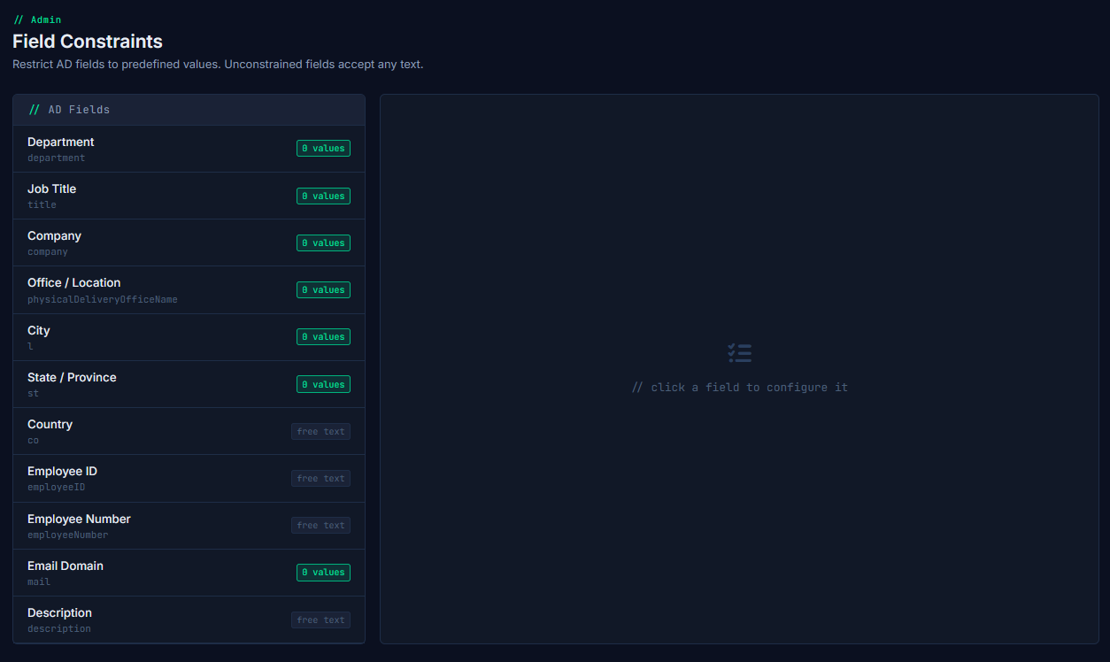 Admin config